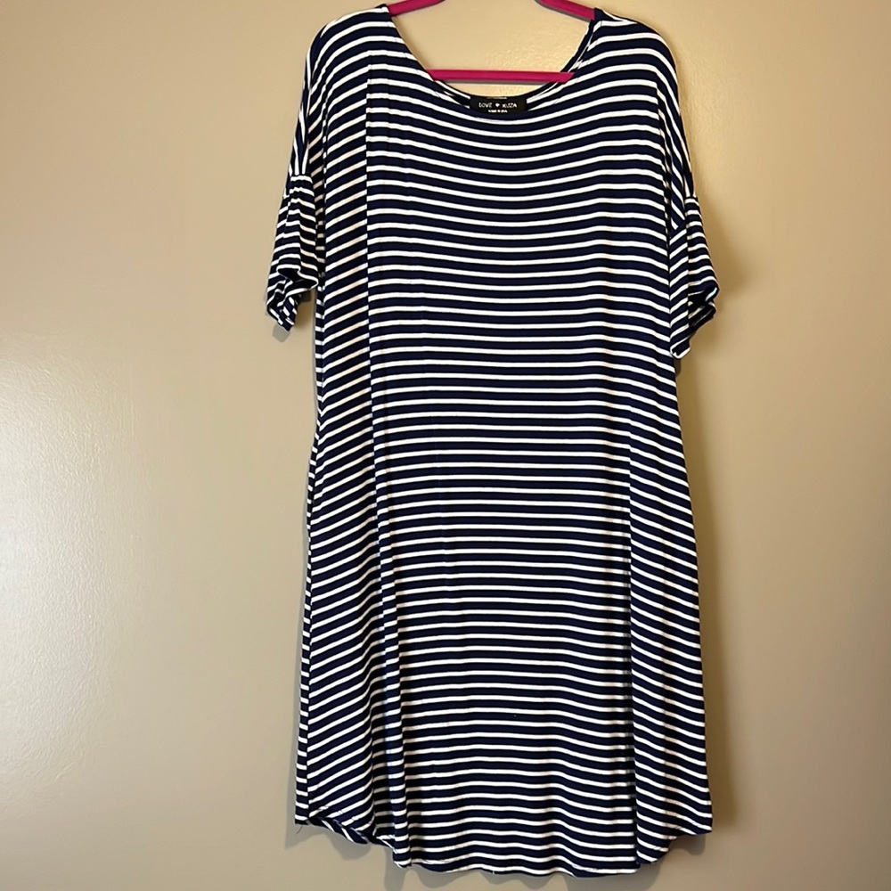 Love Kuza Striped Tee Shirt Dress